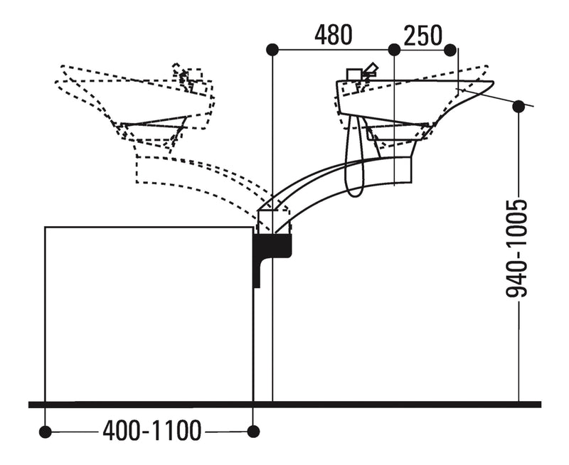 Jobst Contura Mono PLUS con conexión a la pared - columna de brazo giratorio